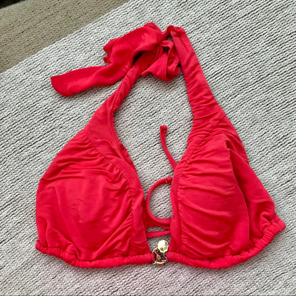 Coral Bikini Top With Trinkets